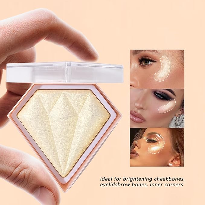 Face Highlighter Luminizers Highlighter powder Translucent Setting Powder High Definition Powder for All Skin Types and Skin Tones(N02)-Velvo Beauty