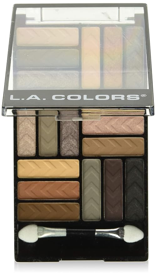 L.A. COLORS 18 Color Eyeshadow Palette, Downtown Brown CES750-Velvo Beauty