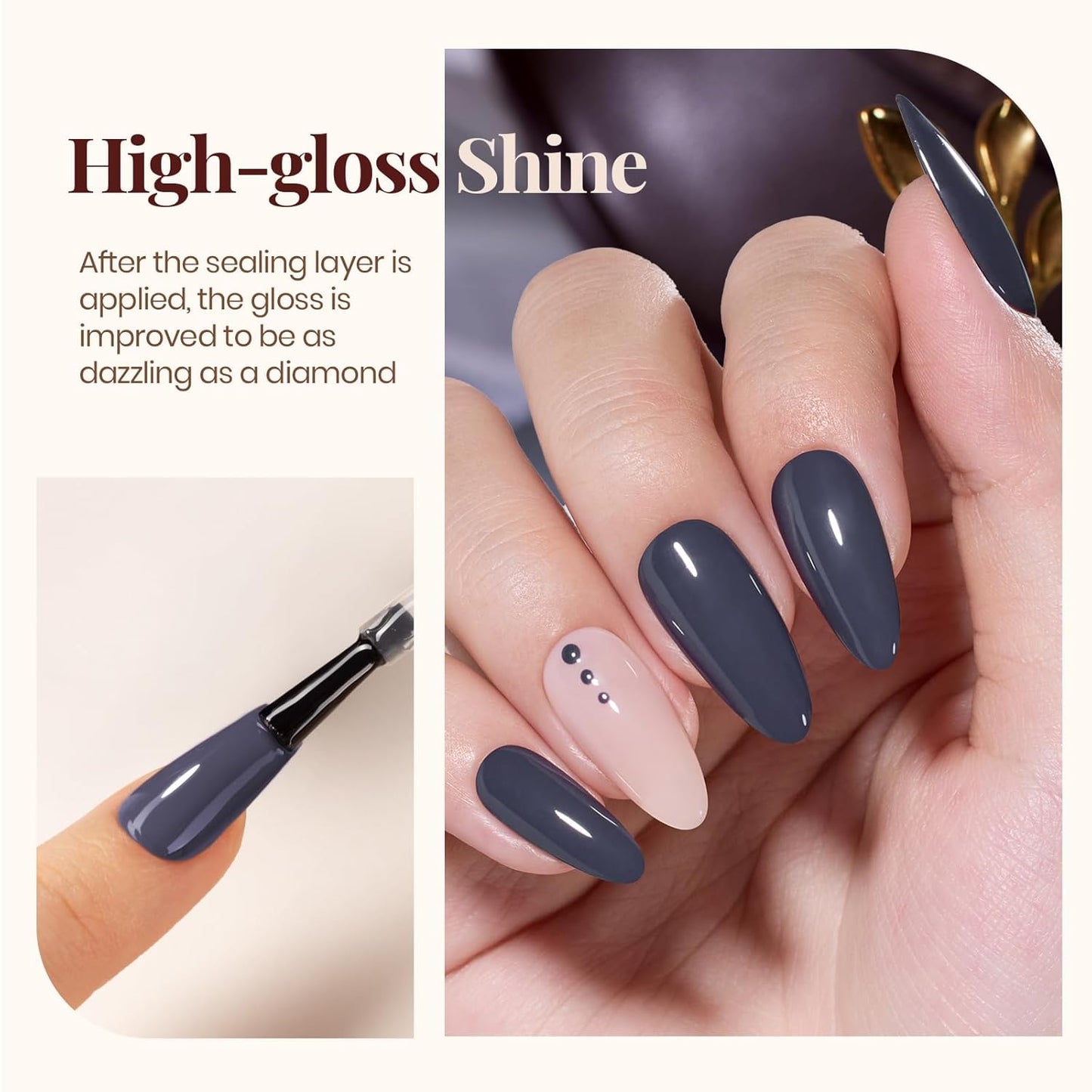 Beetles Matte Top Coat Gel Nail Polish Gel Top Coat & Base Set, 3Pcs Matte & Shiny Top Coat Nail Polish and Base Coat, No Wipe Long Lasting High Gloss and Matte Effects Soak off Uv DIY at Home-Velvo Beauty