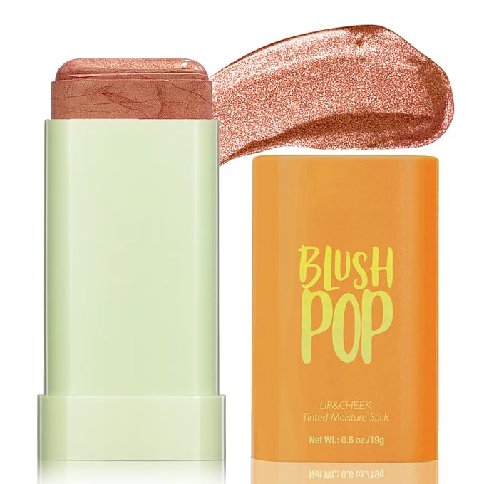 Highlighter Makeup Stick - Blush Highlighters Makeup Stick for Face & Body, Natural Silky Shimmer Highlight, Bendable Long Lasting Highlighter Wand, Cream Korean Highlighter (Cherry Red)-Velvo Beauty