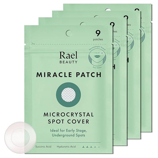 Rael Pimple Patches, Miracle Microcrystal Spot Cover - Hydrocolloid Acne Patch with Tea Tree Oil, Early Stage Zits and Blemish, Korean Skin Care, Vegan, Cruelty Free (36 Count)-Velvo Beauty