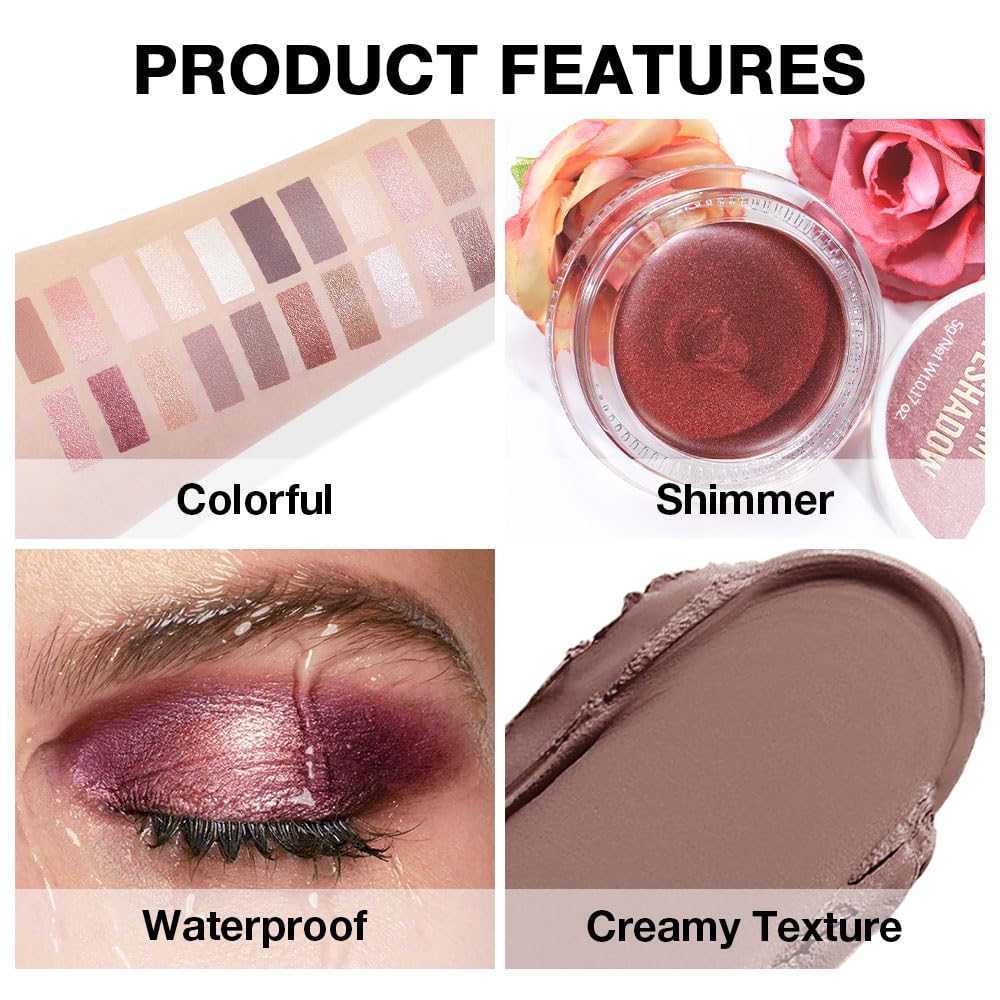 Single Cream Stone Matte Eyeshadow Palette Makeup, Natural Single Mini Instant Holographic Eyeshadow For Women, Sombras Crema Para Ojos, Talc, Paraben & Cruelty Free, 22-Velvo Beauty