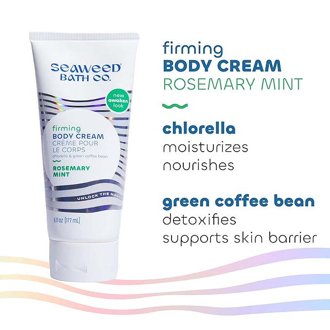 Seaweed Bath Co. Firming Body Cream - Rosemary Mint - Hydrating Hand and Body Lotion with Hyaluronic Acid - Toning Skin Moisturizer for Dry Skin - 6 oz (Pack of 2)-Velvo Beauty