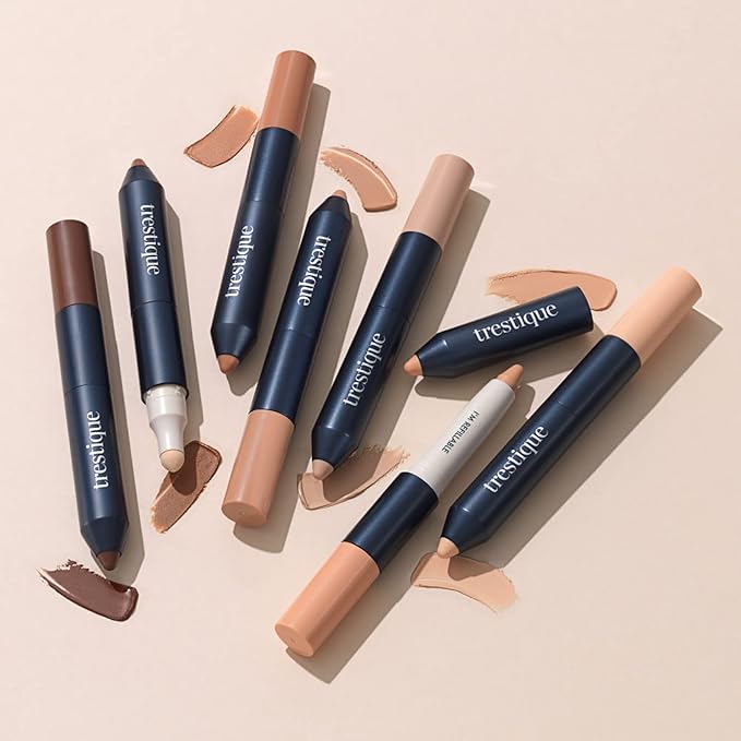 Trestique Concealer Crayon, Refillable Makeup Concealer With Built-In Blending Sponge, Sustainable Under Eye Concealer, Clean Beauty Concealer Makeup-Velvo Beauty