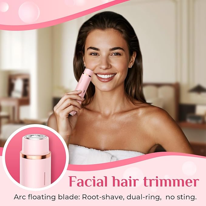 2025 New 2-in-1 Electric Bikini Trimmer for Women - Dual Head Electric Razor,Waterproof Painless Bikini Shaver, Pubic Hair Trimmer for Private Area & Body Hair, Pink-Velvo Beauty