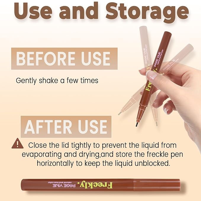 Freckle Pen,2 PCS Faux Freckle Stamp Waterproof,Fake Face Freckles Stain Makeup Long Lasting Quick Dry,Natural Lifelike Soft Dot Freck Pen 2PCS-01 Light-Velvo Beauty