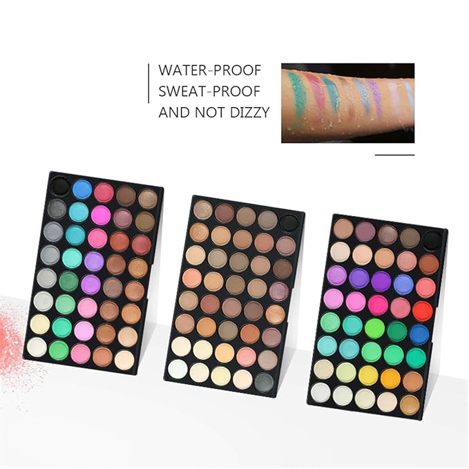 120 Colors Long Lasting Waterproof Highly Pigments Shiny Shimmers Glitter Eyeshadow Palette All in One Makeup Kits for Women Girls Holiday Make-up Gift Sets Xmas Essential Makeup Palette-Velvo Beauty