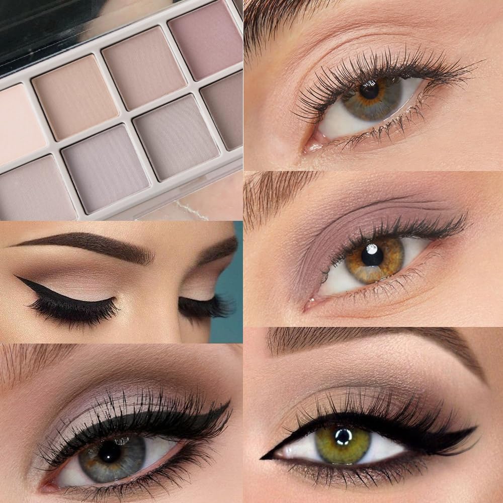 10 Color Matte Eyeshadow Palette | 10 Soft-Focus Matte Shades in Grey-Brown & Neutral Taupe | Silky Powder Blends Like Cream | Natural-Looking Nude Makeup for Mature Skin | Day to Night Wear-Velvo Beauty
