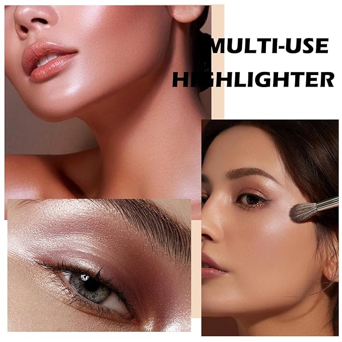 Boobeen Highlighter Makeup Palette, Baked Highlighter Bronzer Powder Palette, Shimmer Illuminator Contour Highlighter Powder for Face, Pearl Shine Shades Waterproof Long Lasting-Velvo Beauty