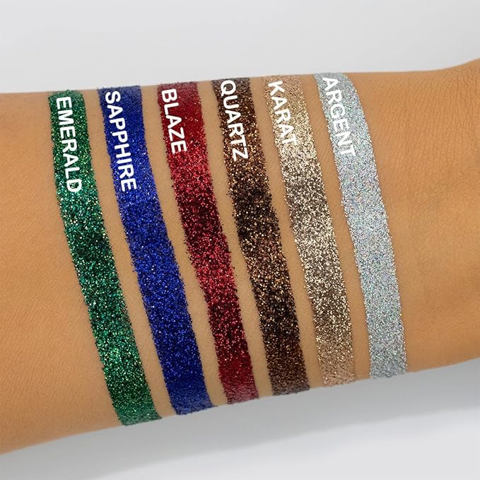 Glitter Eyeshadow Palette, Pressed Pigmented Mineral Ultra Eyeshadow Palette, Long Lasting, Quick Drying, Loose Glitter Glue for Eye Crystals Makeup-Velvo Beauty