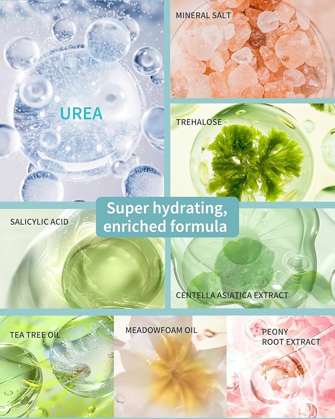 VTS Self Care Kit - Includes Moisturizing Heel Socks, Hand & Foot Oil, Salt Scrubs, Serum, Urea Cream 40 Percent - Hand Care Set, Foot Pedicure Kit for Dry Cracked Heels Feet Knees Elbows Hands-Velvo Beauty