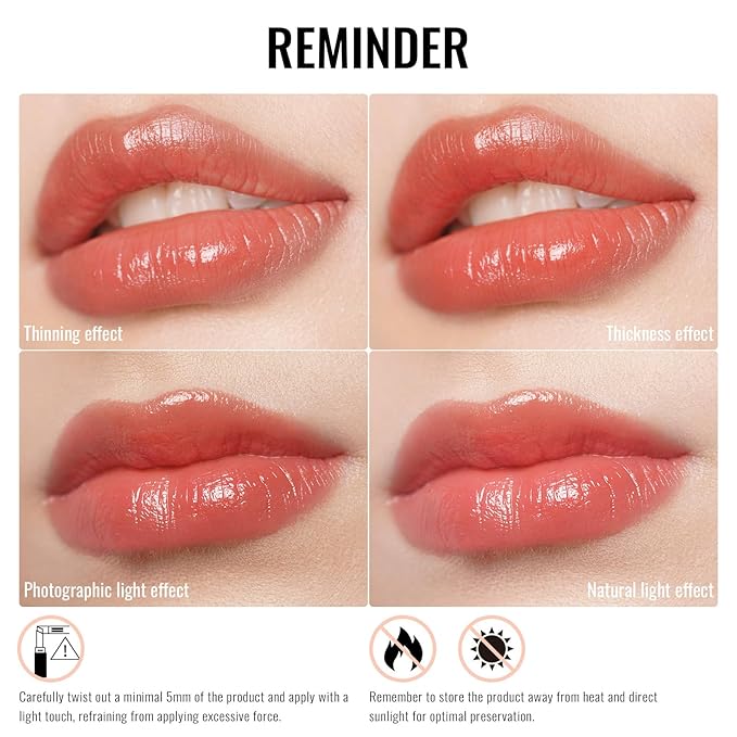 Oulac Moisturizing Shine Lipstick Red for Women - 2 in 1 Glossy Red Tinted Lip Balm, Hydrating Summer Lipstick for Dry Lips,Shine Juicy Finish Vegan 2.2g/0.07oz (16)-Velvo Beauty