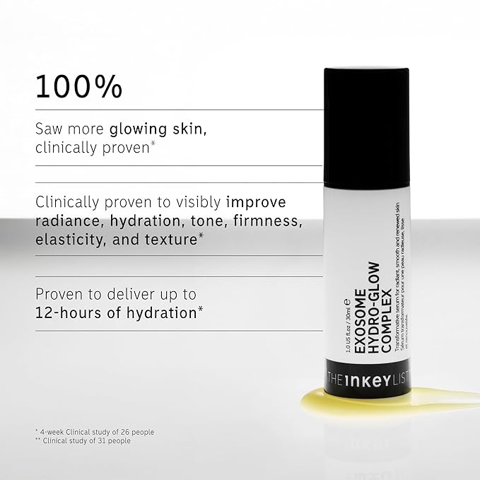 The INKEY List Exosome Hydro-Glow Complex, Boosts Collagen Production, Rejuvanating Skincare, Advanced Hydration, Suitable For All Skin Types-Velvo Beauty