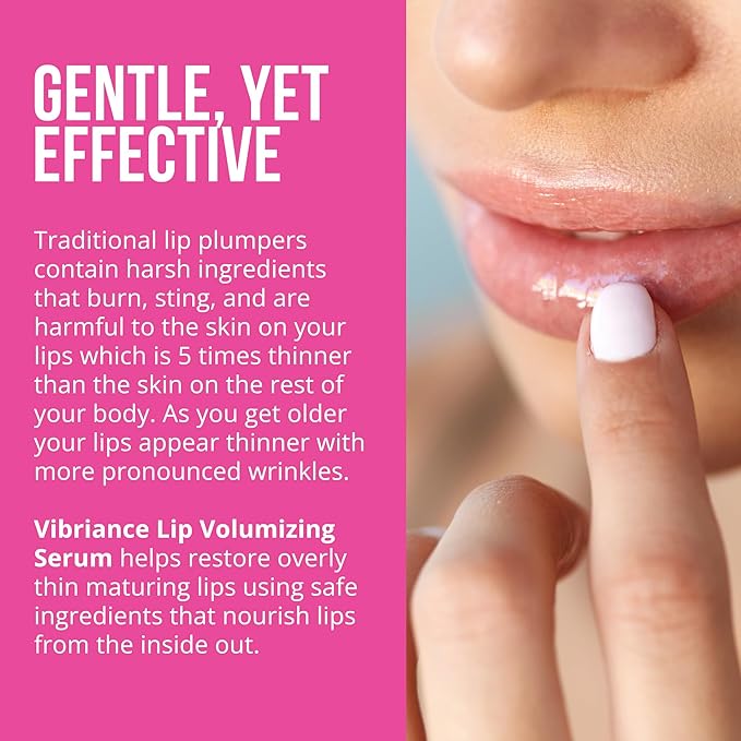 Vibriance Hydrating Lip Volumizer - Plumping Lip Gloss with Hyaluronic Acid - Lip Plumper Smooths Lines and Wrinkles | 0.14 fl oz (4 ml)-Velvo Beauty