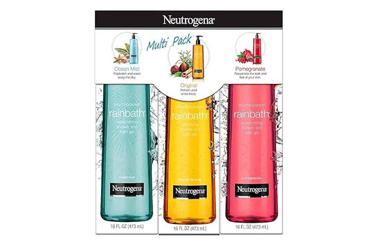 Neutrogena Rainbath Multi-Pack of 3, 1 Original Formula, 1 Pomegranate and 1 Ocean Mist, 16 fl oz bottles-Velvo Beauty