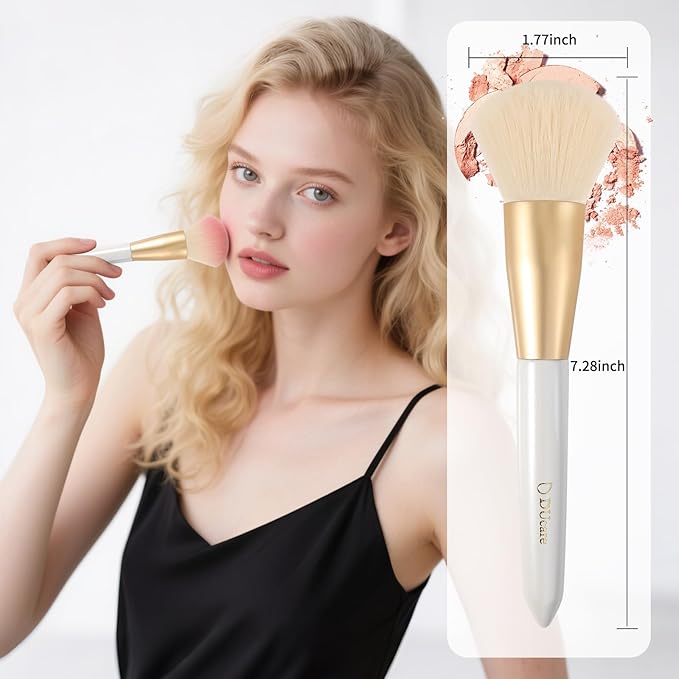 DUcare Powder Brush - Fluffy Large Makeup Brush With Soft Synthetic Bristles For Quick Makeup Setting and Blush for Flawless Application-Velvo Beauty