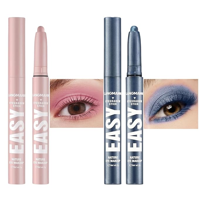Jolilab Eyeshadow Stick Set, 2 PCS Matte Professional Bright-Colored Contouring and Highlight Eyeshadow Stick, Cream Waterproof Long Lasting High Pigmented Eye Shadow. (2, 01+22 2pcs)-Velvo Beauty