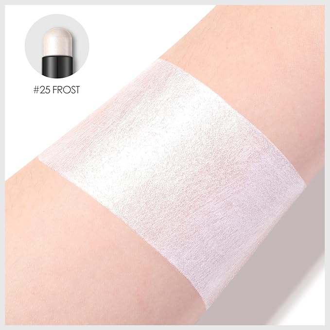 FOCALLURE Shimmer and Matte Cream Eyeshadow Stick,Smooth Brilliant Eye Brightener Pencil for Women,Long Lasting Waterproof Eye Shadow and Liners Makeup,FROST-Velvo Beauty