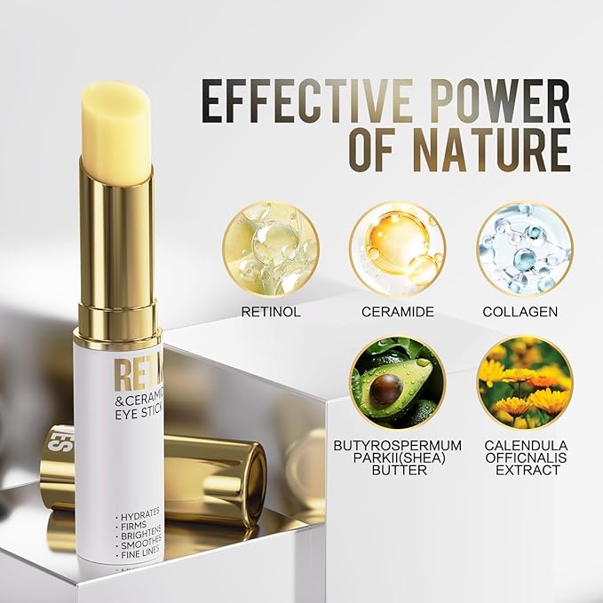 Retinol Eye Stick, Eye Cream for Dark Circles and Puffiness, Eye Brightening Cream for Hydration, Wrinkles in 3-4 Weeks, Travel Portability Anti-Aging Eye Cream for Bags Under Eye Reduces Fine Line-Velvo Beauty