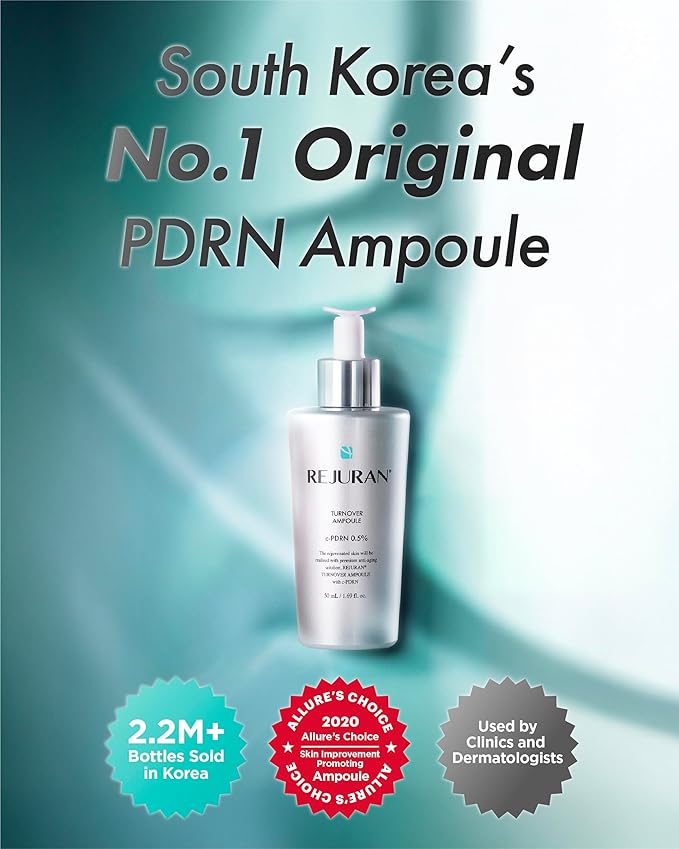 REJURAN® Turnover Ampoule, c-PDRN® – Original Salmon DNA PDRN Face Serum for Rejuvenation, Firming, Hydration & Youthful Glow, Refines Skin Texture. Korean Skincare (1.01 fl oz)-Velvo Beauty