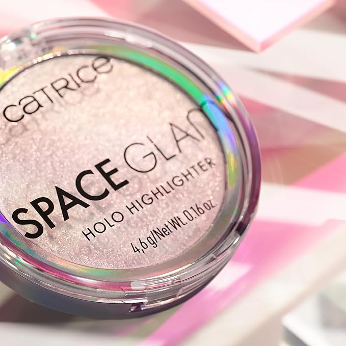 Catrice | Space Glam Holo Highlighter | Iridescent, Multichrome, Highly Pigmented | Pink, Gold & Green Shimmer Effect | Vegan & Cruelty Free-Velvo Beauty
