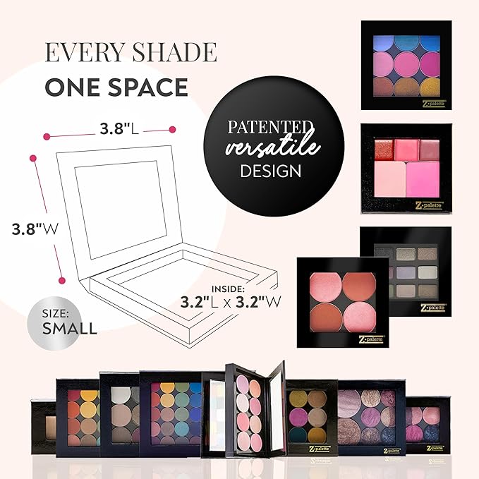 Small Magnetic Makeup Palette, Empty Magnetic Palette, Universal Magnet makeup palette for Eyeshadows, Powders, Customizable Beauty Organizer with Clear Window-Velvo Beauty