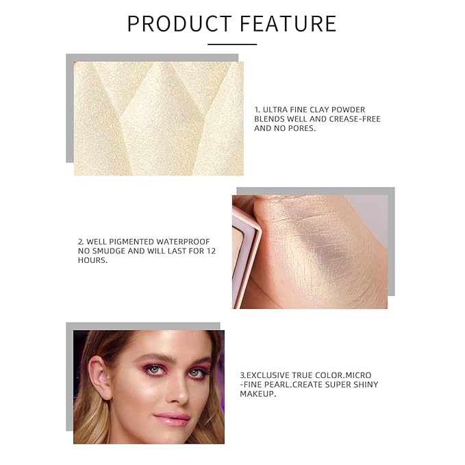 Face Highlighter Luminizers Highlighter powder Translucent Setting Powder High Definition Powder for All Skin Types and Skin Tones(N05)-Velvo Beauty