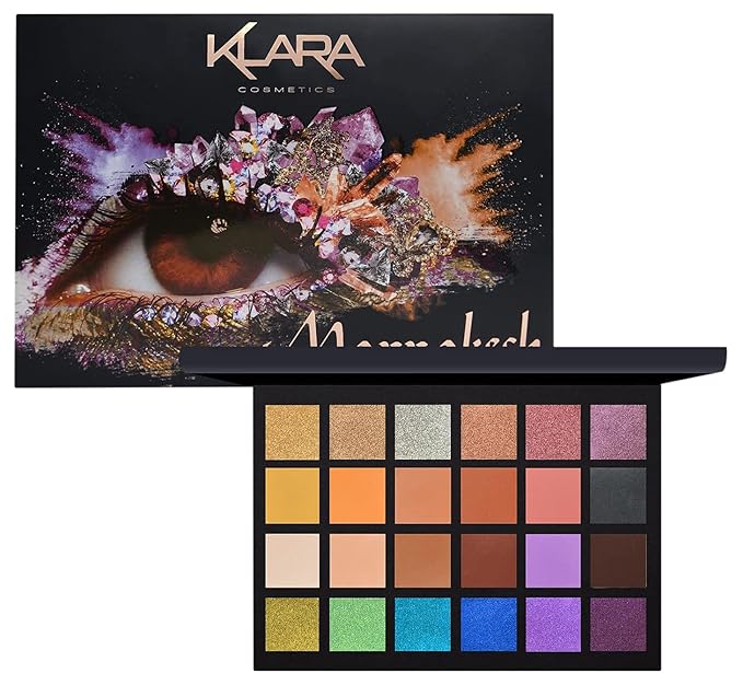 24 Shade Eyeshadow Palette - Festive Luxury Vibrant Bold Full-Color Pigment Long Lasting Matte Shimmer Eye shadow Palette (Marrakech)-Velvo Beauty