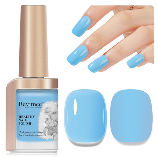 Blue Nail Polish Quick Dry Pastel Nail Lacquer Sheer Color, Light Blue Regular Fast Dry Fingernail Polish Bulk Non Gel Long-Lasting DIY Salon Gift For Women-Velvo Beauty