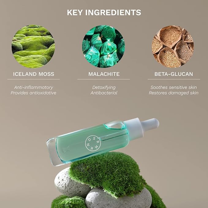 SERUMKIND Iceland Moss Serum - Soothing and Moisturizing Korean Face Serum 1.01 fl.oz. – Malachite, and Beta Glucan – Moisturize Flaky Skin - Vegan, Cruelty-Free, Unscented-Velvo Beauty