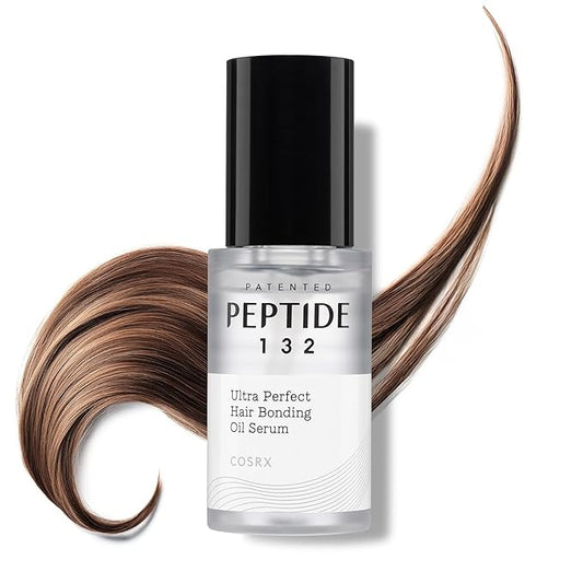 COSRX PEPTIDE 132 Hair Bonding Oil Serum, Travel Size Keratin Treatment for Frizzy, Damaged, Dry Hair – Repairs Split Ends, Adds Hair Gloss with Argan & Jojoba Oils – For All Hair Types – 0.94 fl oz-Velvo Beauty