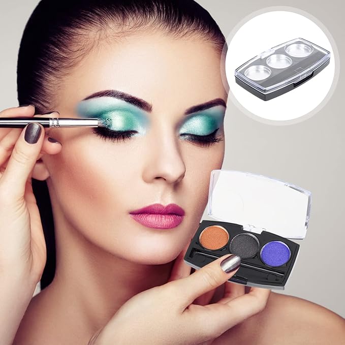 10Pcs Empty Magnetic Eyeshadow Palette Empty Eyeshadow Pans Containers Eyeshadow Palettes 3 Grids Makeup Pans Cosmetic Pans Eyeshadow Makeup Containers for Women Girls-Velvo Beauty
