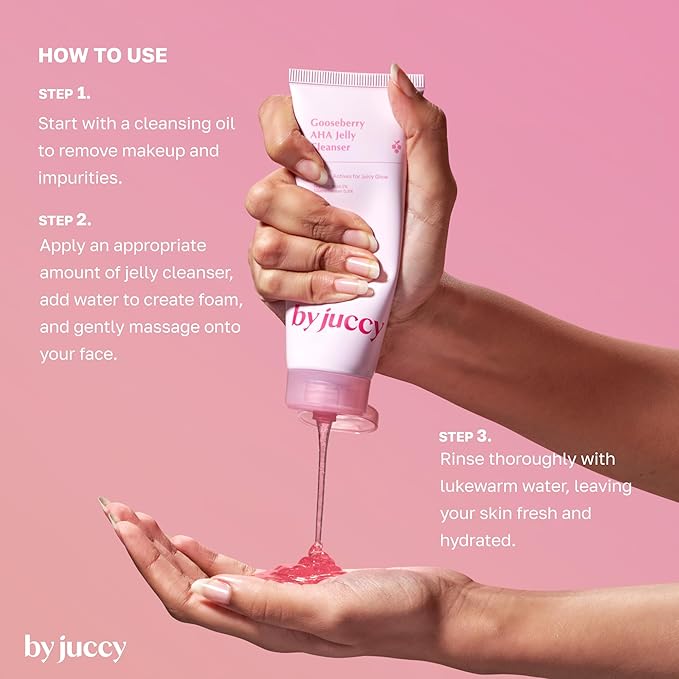 By Juccy Gooseberry AHA Jelly Cleanser | Gentle & Hydrating | Low PH | Glycolic Acid, Indian Gooseberry, Sea Buckthorn | Exfoliates Dead Skin CellsㅣKorean Face Wash | Korean Skin Care | 4.05 Fl.oz-Velvo Beauty