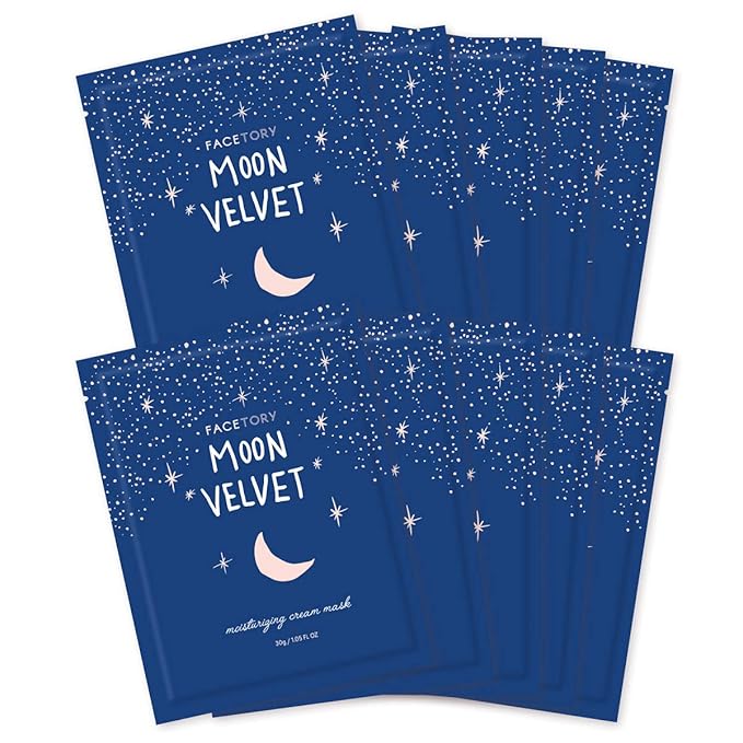 FACETORY FaceMasks Mask Skin Care – MOON VELVET Face Masks Skin Care with Sodium Hyaluronate & Shea Butter | Face Mask Spa Moisturizing Treatment (10 Pack)-Velvo Beauty