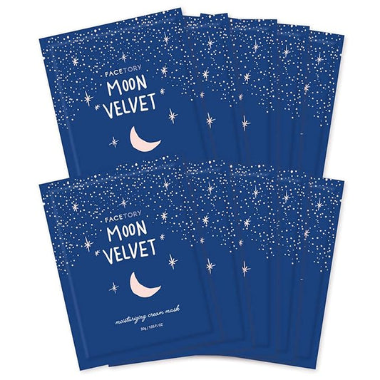 FACETORY FaceMasks Mask Skin Care – MOON VELVET Face Masks Skin Care with Sodium Hyaluronate & Shea Butter | Face Mask Spa Moisturizing Treatment (10 Pack)-Velvo Beauty