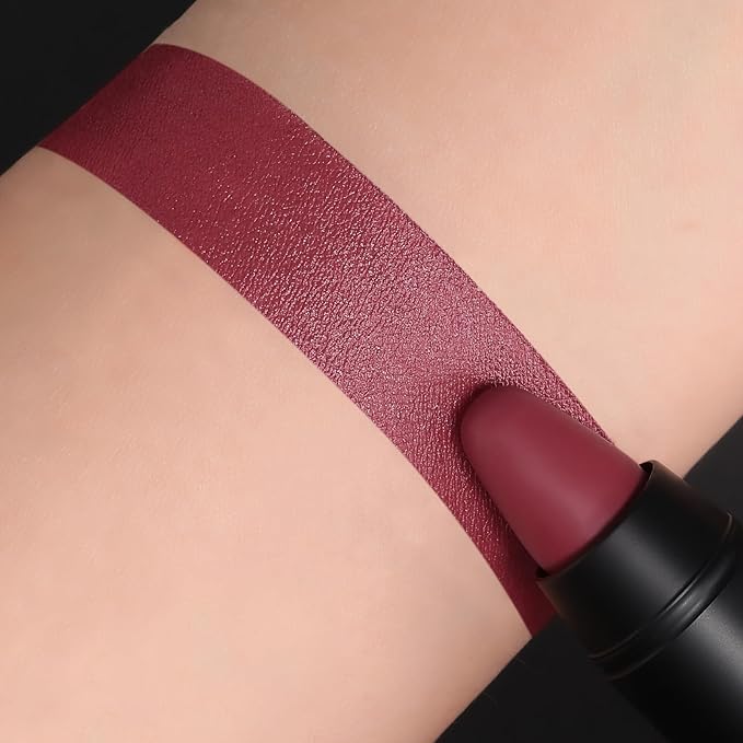 FOCALLURE Ultra Chic Matte Lipstick,Rich Vitamin E Lip Crayon,Lightweight Matte Color without Drying or Fading,Long Lasting Waterproof Lips Makeup,STUDDED KISS-Velvo Beauty