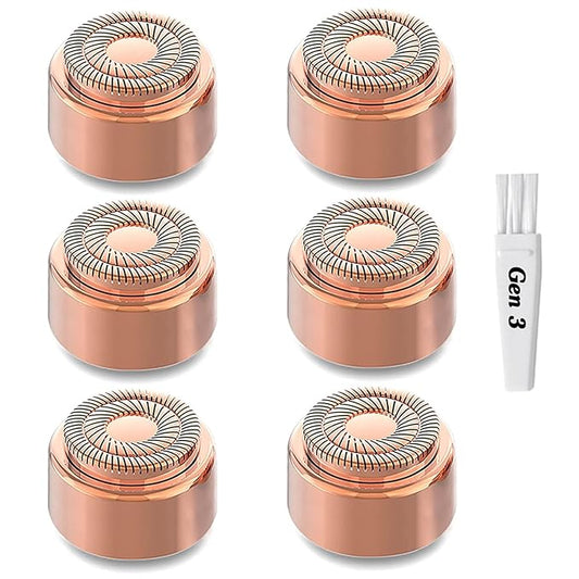 Generation 3 Replacement Heads for Finishing Touch Flawless Facial Hair Remover, Double Precision Replacement Blades Heads Compatible with New Flawless Gen 3, 6 pack-Velvo Beauty