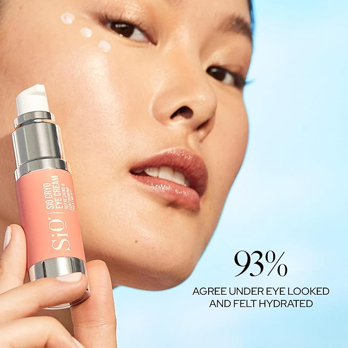 SiO Cooling Cryo Eye Cream - Anti-Aging, Hydrating Under Eye Concentrate Formulated For Targeting Dark Circles, Fine Line, Wrinkles, Puffiness & Bags-Velvo Beauty