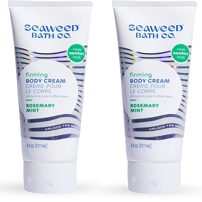 Seaweed Bath Co. Firming Body Cream - Rosemary Mint - Hydrating Hand and Body Lotion with Hyaluronic Acid - Toning Skin Moisturizer for Dry Skin - 6 oz (Pack of 2)-Velvo Beauty