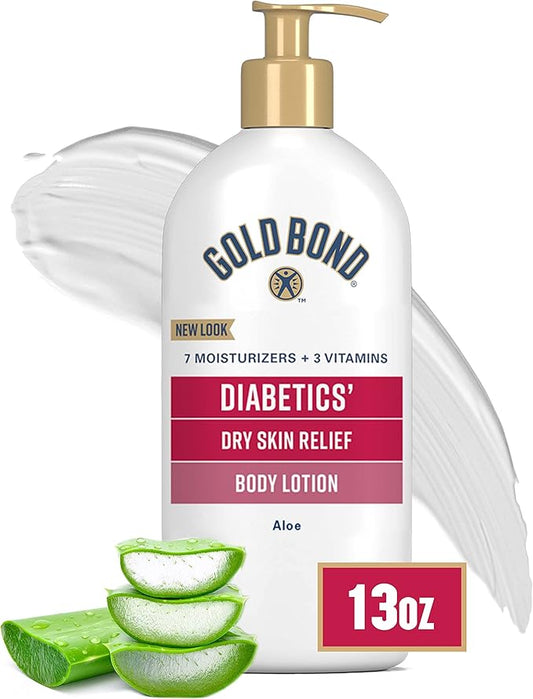 Gold Bond Diabetics' Dry Skin Relief Body Lotion, 13 oz., with Aloe to Moisturize & Soothe-Velvo Beauty