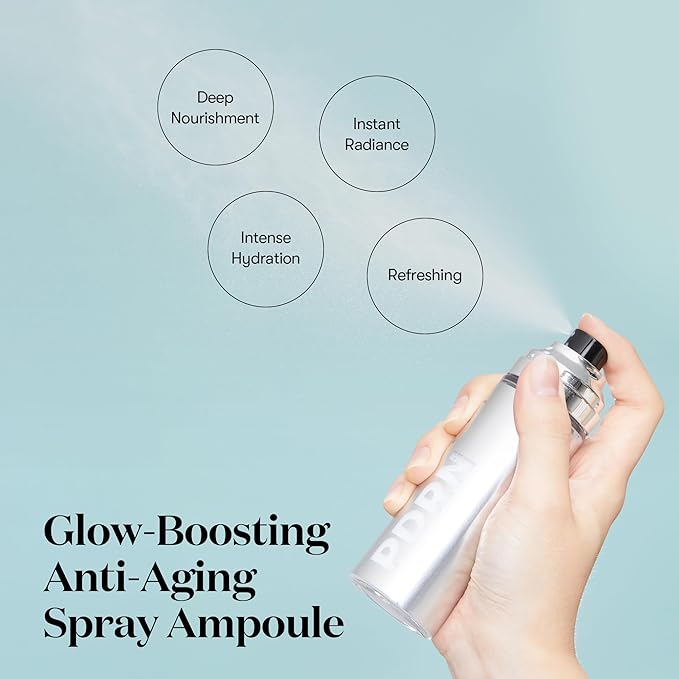VT COSMETICS PDRN Glow Ampoule, PDRN Facial Mist, Deep Hydration Spray Serum, Vegan Skin Care, Light-weight Face Moisturizer, Plumping Effect, Fragrance-Free, Korean SkinCare (3.38 fl oz / 100 ml)-Velvo Beauty