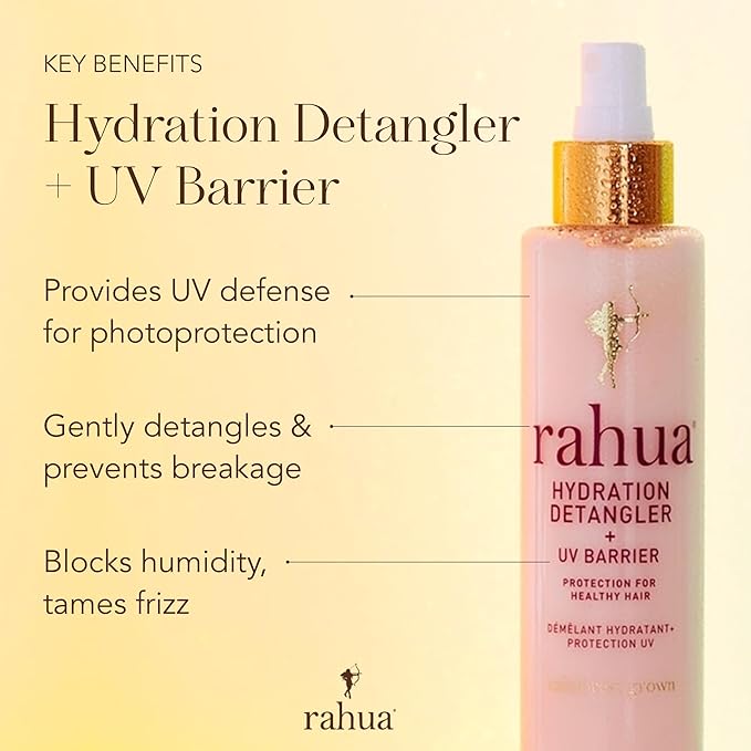 Rahua Hydration Detangler Spray + UV Barrier, 6.5 Fl Oz, Detangling Leave in Hair Care Softens Hair, Smooths Frizz, Supports Breakage & Damage, Conditioning for Brushable Shiny Hair, All Hair Types-Velvo Beauty