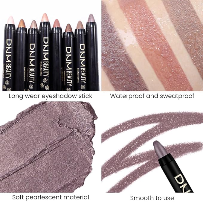 evpct Smoky Amethyst Shimmer Cream Eye Shadow Brightener Sticks Set for Eyes, Smoky Shimmery Matte Pencil Eye shadow Applicator Stick Pen Palette Makeup Waterproof sombras en crema para ojos 24#-Velvo Beauty