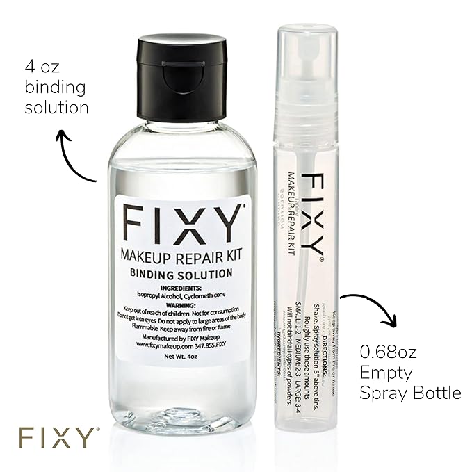 FIXY Makeup Repair Spray - Revive & Restore Pressed Powders, Eyeshadow, Blush, Bronzers & Highlighter | Retains Color | 4oz Vegan Solution, Fragrance-Free, Paraben-Free-Velvo Beauty
