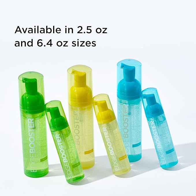 Style Factor EDGE BOOSTER Extra Strength Setting Mousse – Frizz Control, Extra Volume, and Conditioning – 2.5oz Amber Mousse for Curly Hair