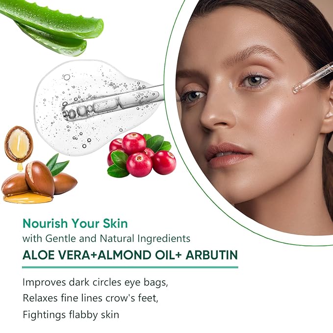 Aloe Vera Eye Serum Dark Circles Under Eye Treatment for Women to Reduce Appearance of Puffy Eyes Eye Bags Fine Lines and Wrinkles for All Skin Types, Beauty Skin Care Gift-Velvo Beauty
