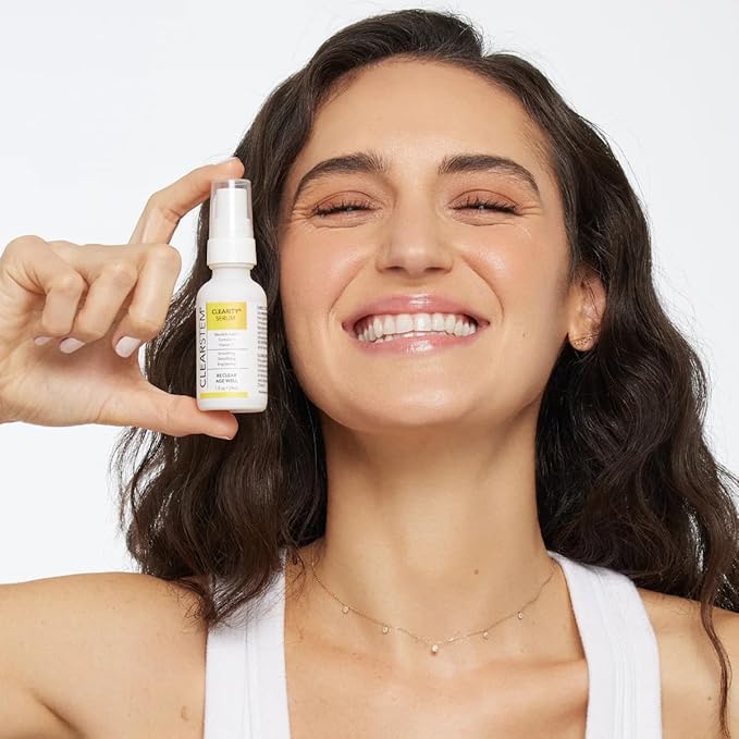 CLEARSTEM - CLEARITY The Blackhead Dissolver Mandelic Acid Serum - Vitamin C, Turmeric, Collagen Boost - All Skin Types - Facial Skin Care Products - Gluten Free, Cruelty Free - 1 fl oz / 29ml-Velvo Beauty