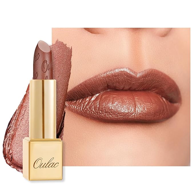 Oulac Glitter Lipstick for Women with Metallic 3D Shine Lightweight Hydrating Formula, High Impact Lip Color, Vegan Beauty, Sheer Coverage Lip Makeup, Christmas Gifts for Women, Me Time(24)-Velvo Beauty