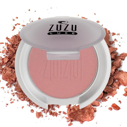 ZUZU LUXE Mineral Blush (Fascination - Lightly Toasted Cinnamon/Warm Shimmer), Natural, Paraben Free, Vegan, Gluten-free, Cruelty-free, Non GMO, 0.1 oz-Velvo Beauty