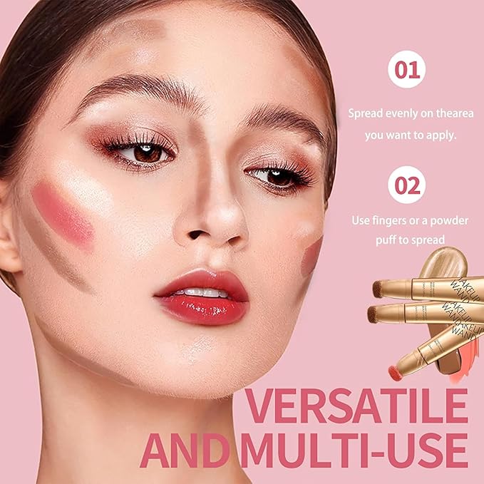 Summaryas Contour Wand & Blush Wands Duo - Blushs, Liquid Blush Wand for Women (Liquid blush stick, 15ml-03)-Velvo Beauty